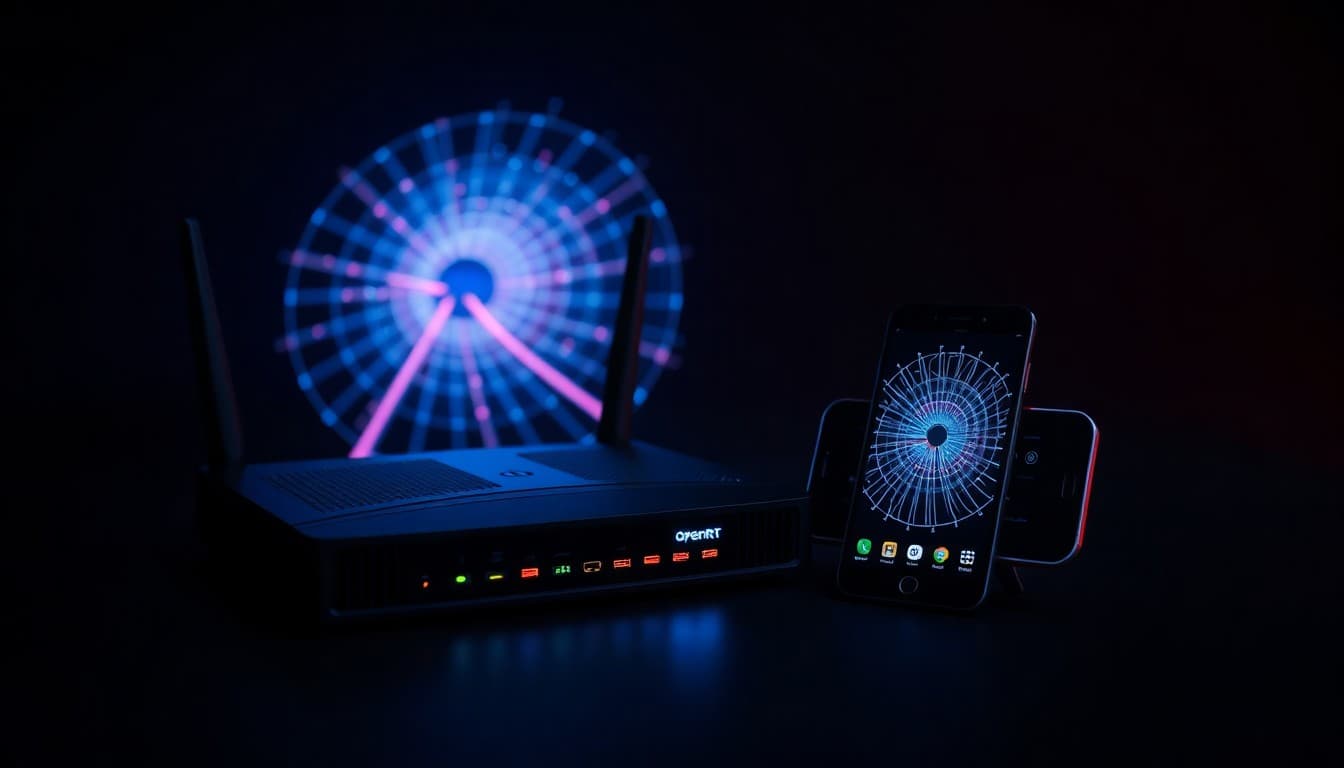 OpenWRT router and Android client for a VLESS Reality setup workflow.