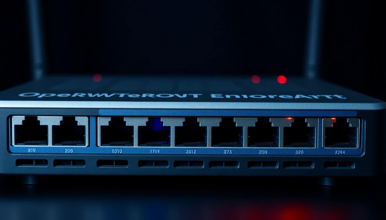 OpenWRT router hardware configured for encrypted VLESS Reality routing.